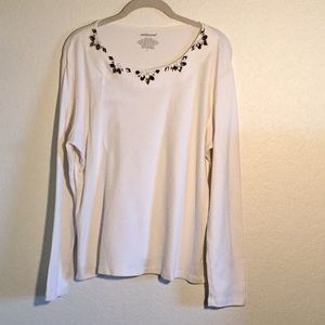 Westbound Top Long Sleeve Cream Size L